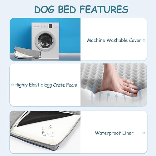 Miniatura 5 de EMPSIGN Cama reversible fresca y cálida para perro, cama para jaula de mascotas, con funda lavable y extraíble, cama para perros, cama para perros