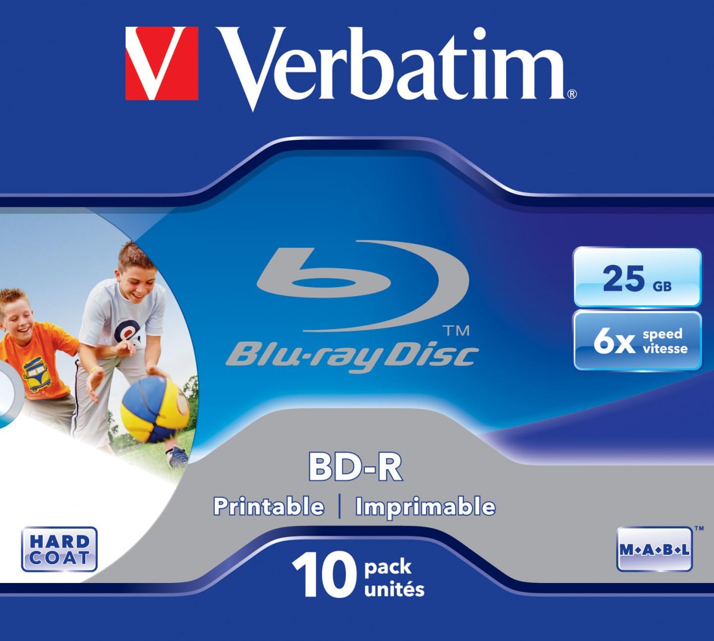 Verbatim BD-R 25GB Blu-ray Flush, 6-fold, 10 pieces, Printed