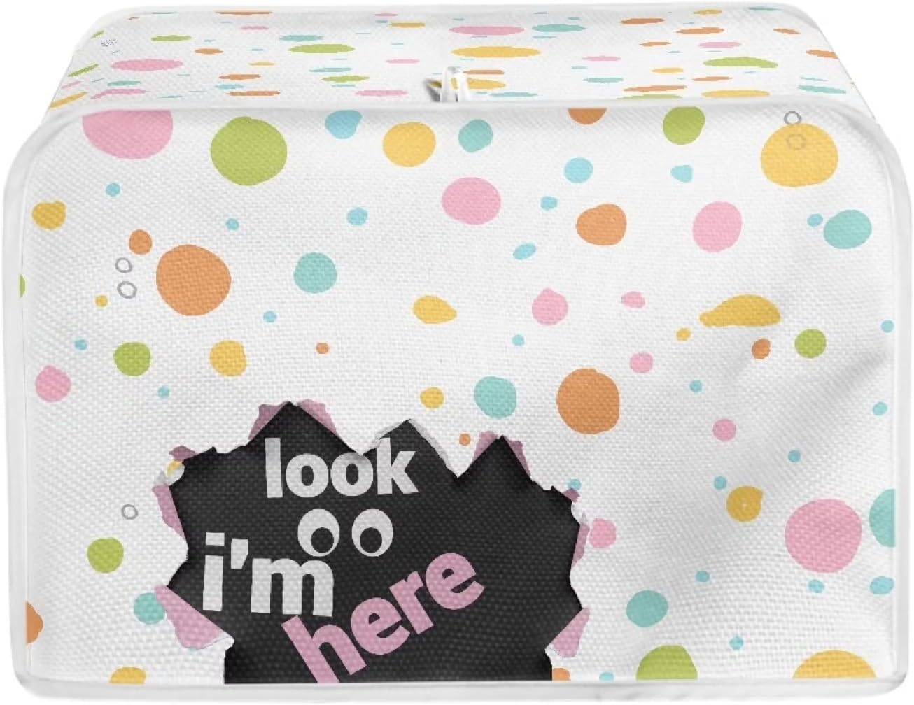 doginthehole Funny Toaster Cover 2 Slice, Colorful Dots Microwave Toaster Oven Cover for Kitchen Appliance Dust Cover Bread Toaster Oven Cloth Cover image 2