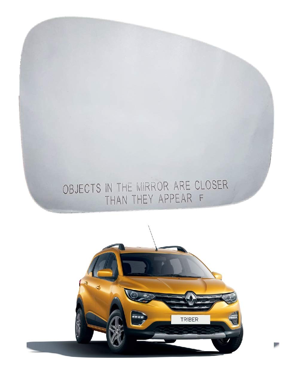 Car Styling- Right Side View Mirror Glass Plate for Renault Triber 2019-2021 Model Pack of 01 Pcs. (Non-Heated)
