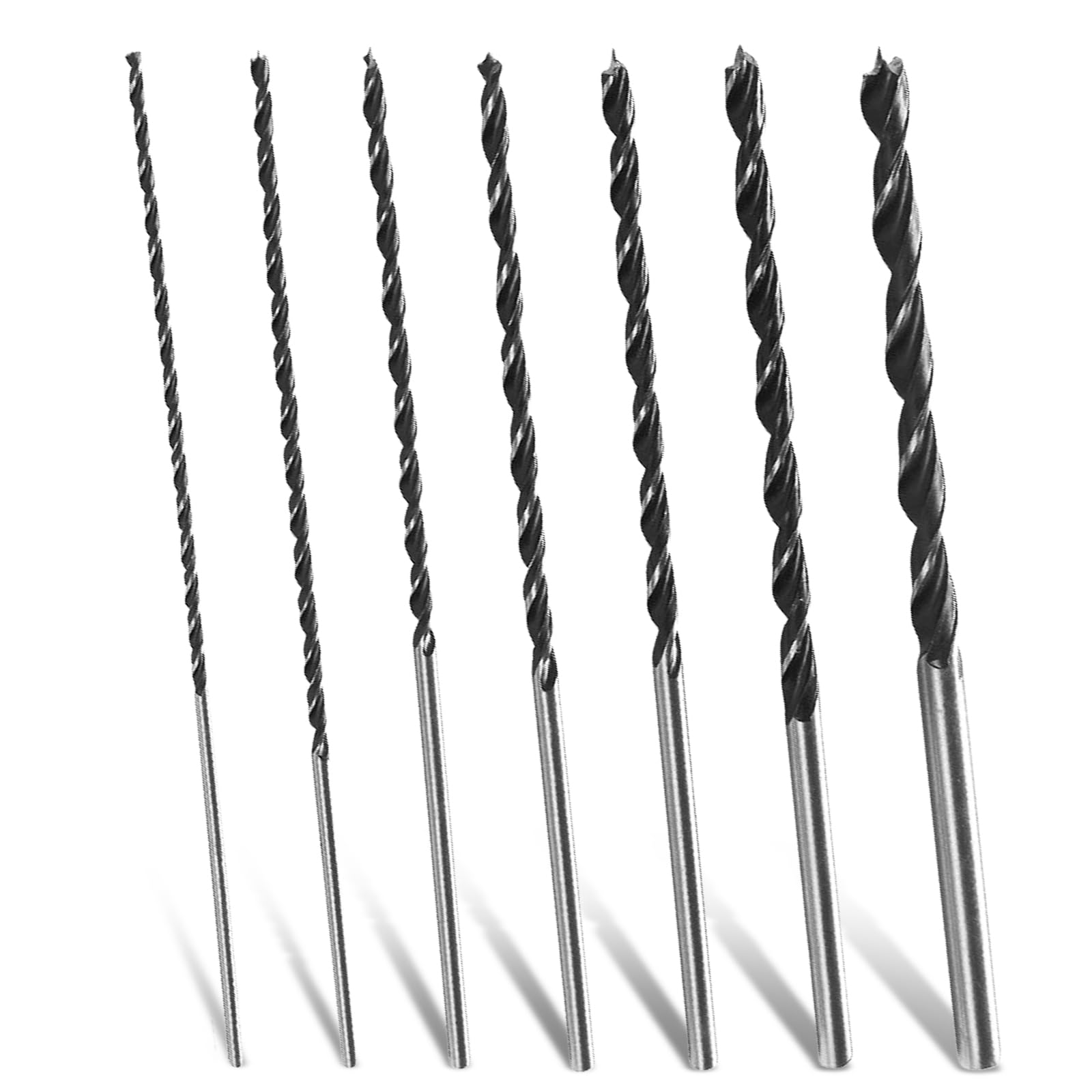 GOMETY Juego de 7 brocas para madera, 30 cm, extra afiladas, diámetro 4-12 mm, espiral para madera, para carpintería y bricolaje