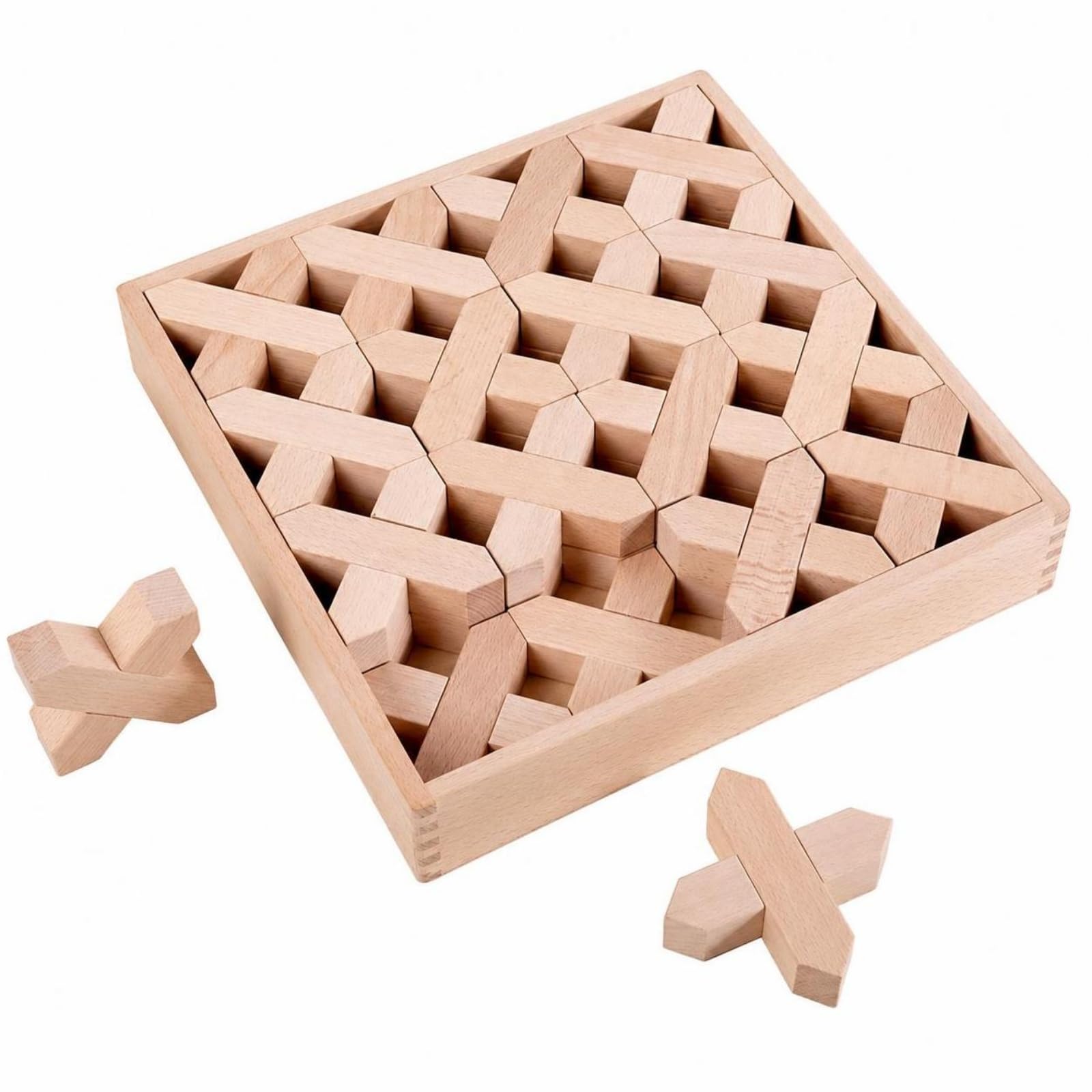 Rompicapo Geometrico Creativo Giocattolo | Interbloccante, Costruzioni Geometriche con Vassoio, Educativo, per Scuola Dell'infanzia, Bambini, Stile B