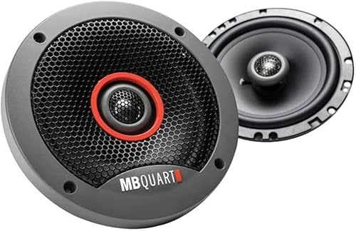 MB Quart FKB116 Formula Car Altavoces (negro, par) – Altavoces coaxiales de 6.5 pulgadas, 60 vatios, audio de coche de 3 vías, cruce interno,