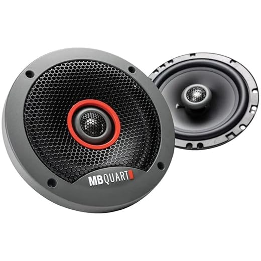 MB Quart FKB116 Formula Car Speakers (Black, Pair) – 6.5 Inch Coaxial Speakers, 60 Watt, 3-Way Car Audio, Internal Crossover, 1 Inch Tweeters (Grills Not Included)