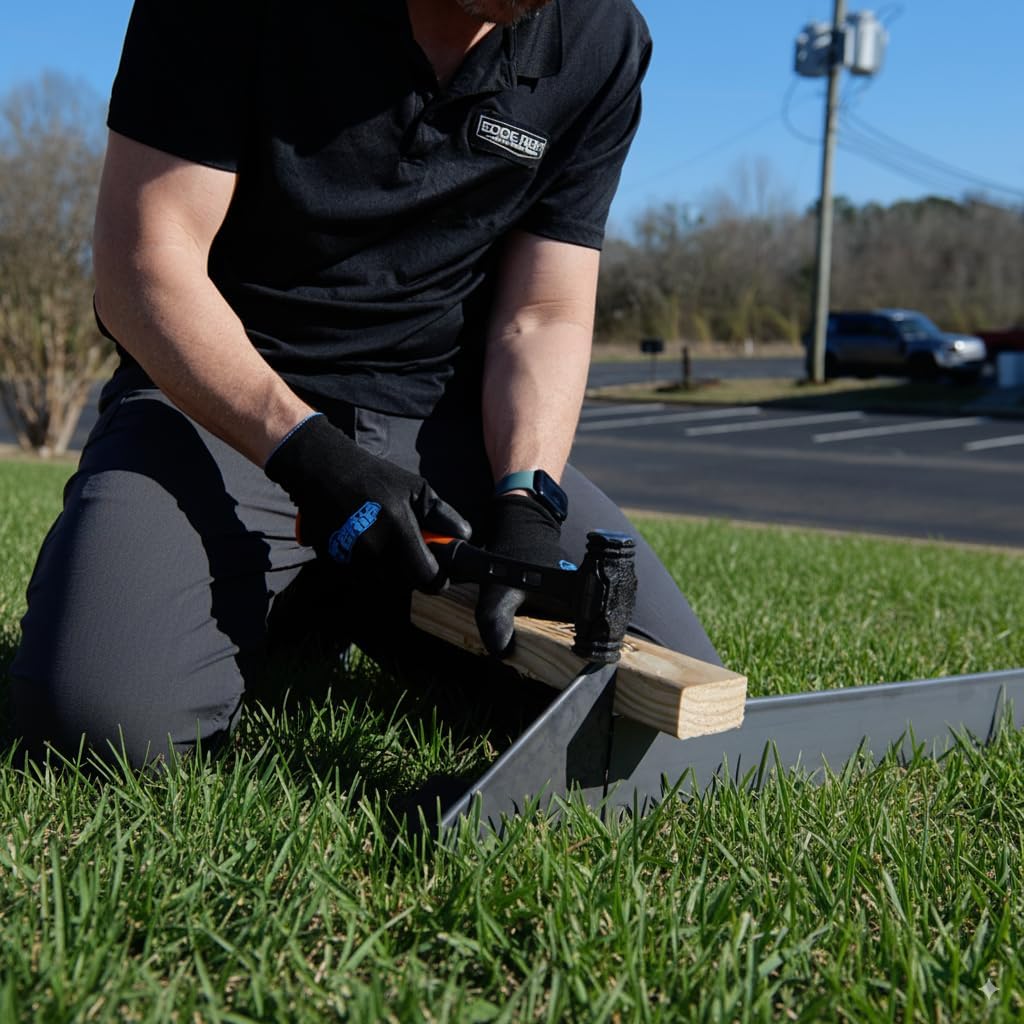 Hammer-in Landscape Edging - Cor-Ten Steel - Start/Finish Pieces (COR-Ten Steel, 8-in)