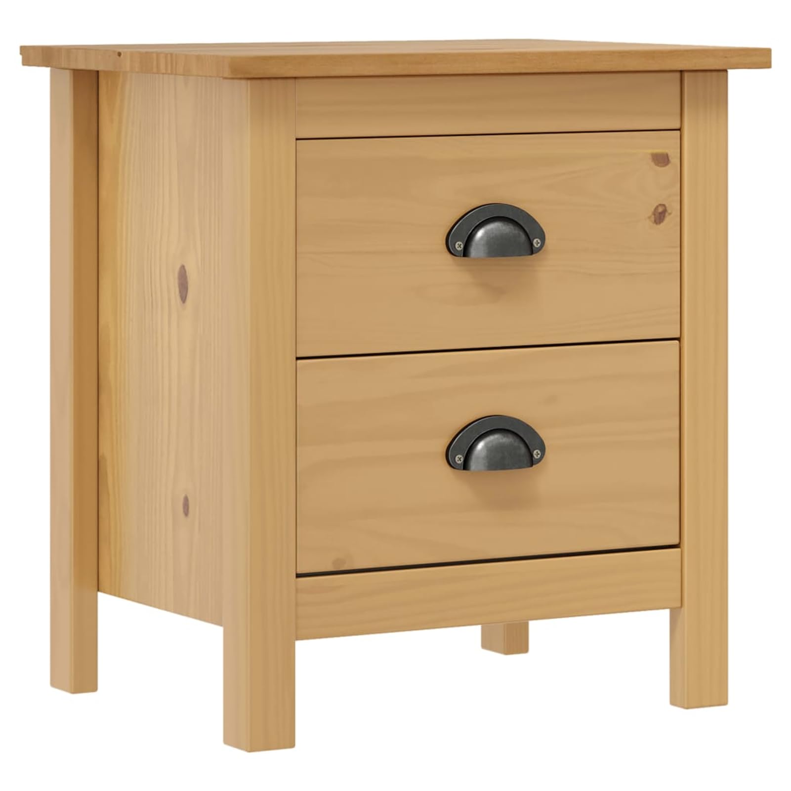 Homgoday Comodino Hill 46x35x49,5 cm in Legno Massello di Pino