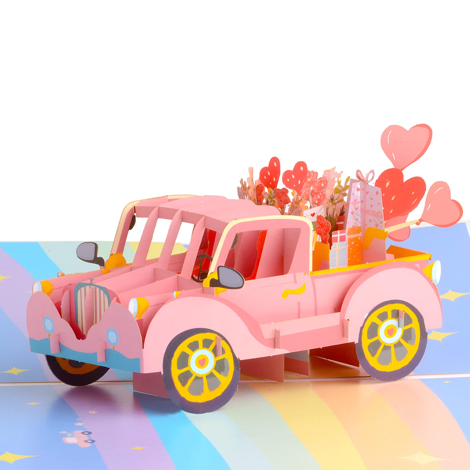 Pop Up Cards, Mother's Day Card With Envelopes, Truck of Love, Handmade 3D Pop Up Greeting Cards | 6 x 8"