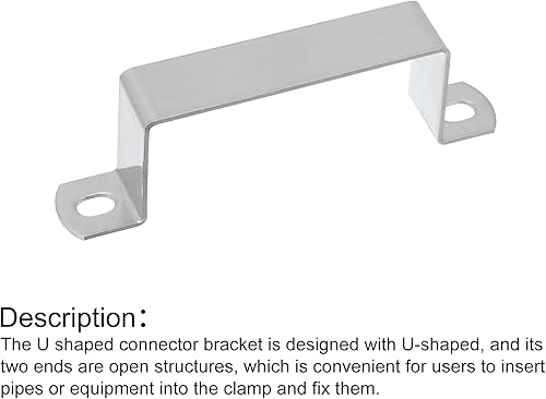 Miniatura 3 de uxcell Soporte de conector en forma de U, 3.740 in x 1.772 in, acero inoxidable 304, soporte de seguridad para puerta, ventana, cobertizo cerrado