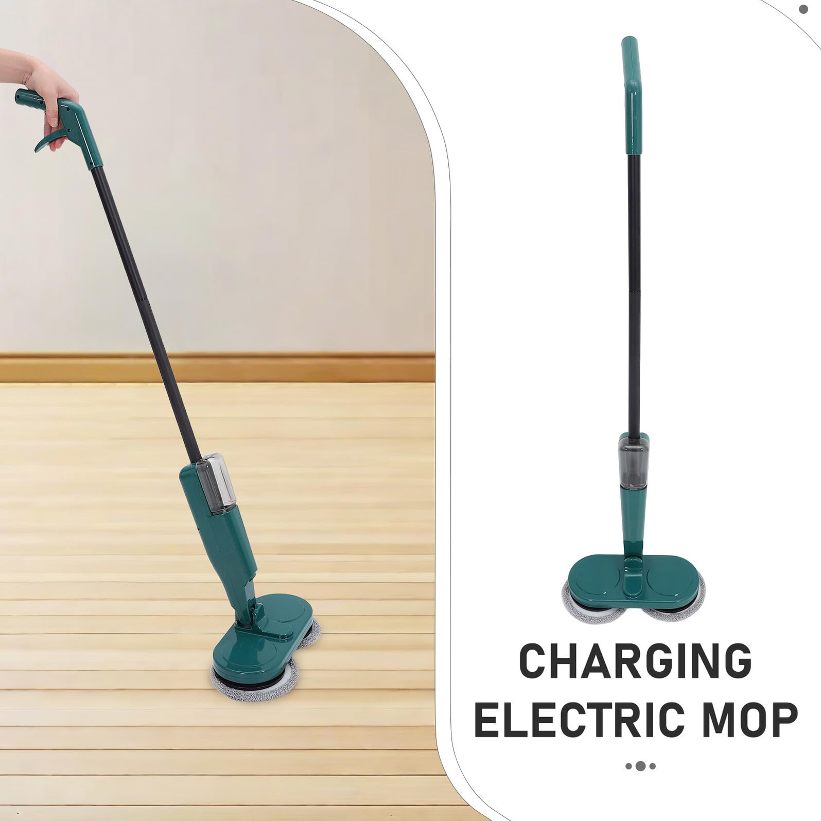 Elettrico senza Fili con Serbatoio Acqua Lavapavimenti per Pulizia Domestica Multisuperficie con Rotazione Rapida per Legno Piastrelle e Cucina Facile da Usare