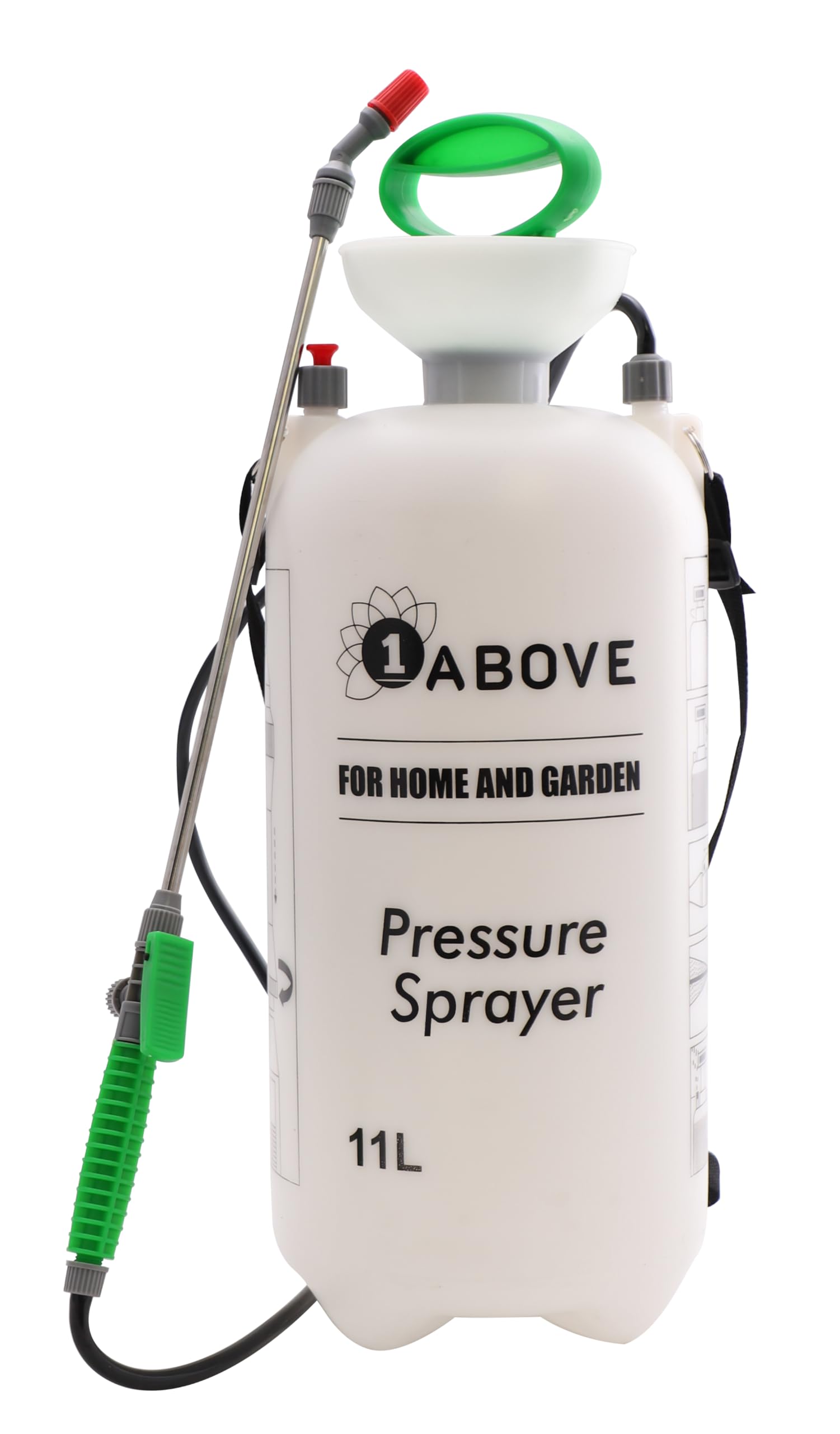 1ABOVE 11 Litre Garden Pressure Sprayer, Weed Killer, Water Pump Sprayer Ideal for Spraying water, Fertiliser, Herbicides, Pesticides, Detergent and Preservatives