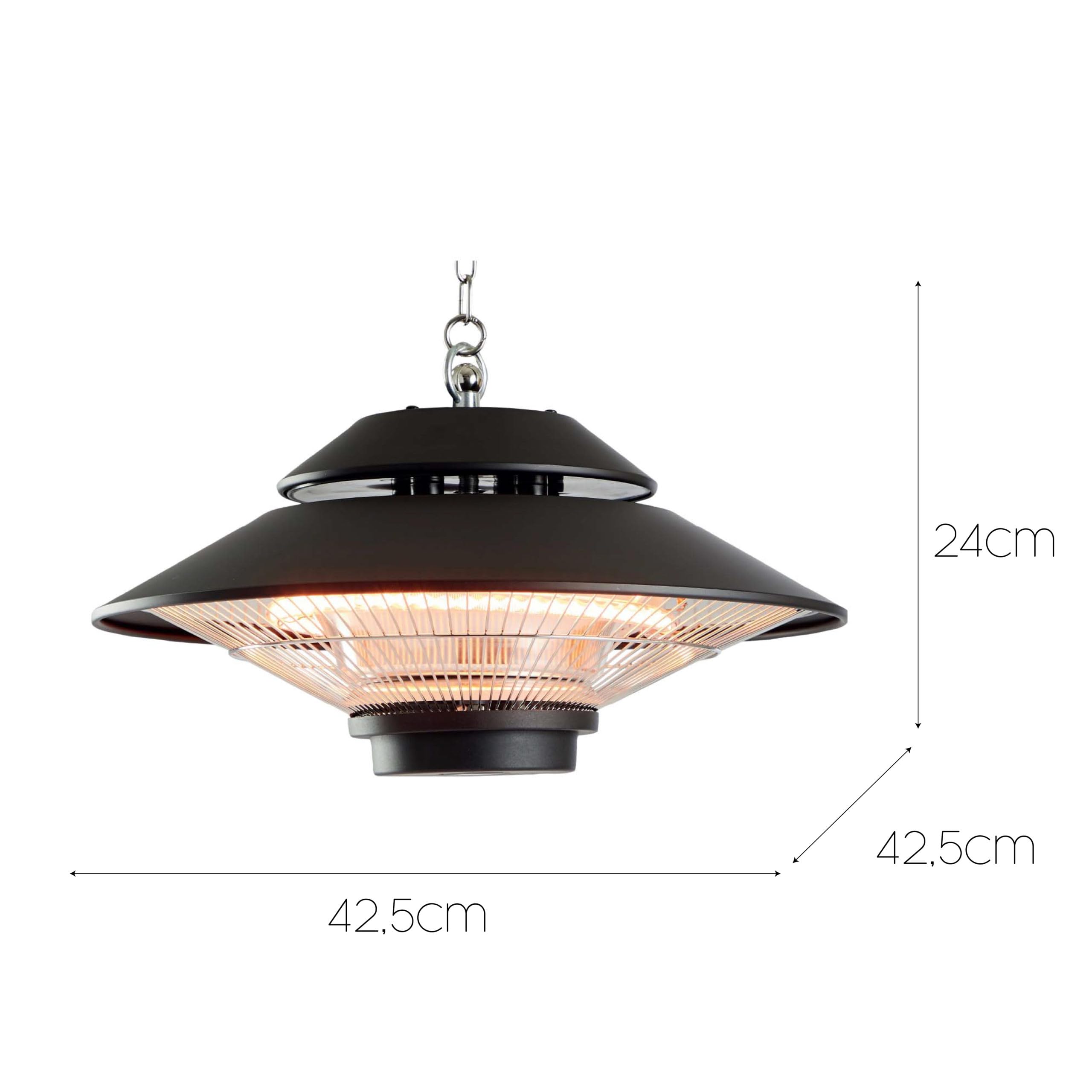 Calefactor Infrarrojos halogeno Techo Design 1500W c/Mando. Marca KEKAI