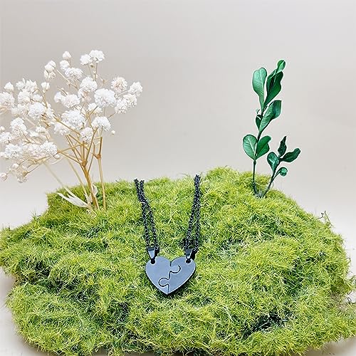 2 Pieces Gold Stainless Steel Heart-shaped Necklace Puzzle set Black Couple Necklace His and Her Pendant Necklaces Matching for Boyfriend Girlfriend Best Friends Jewelry Gift4