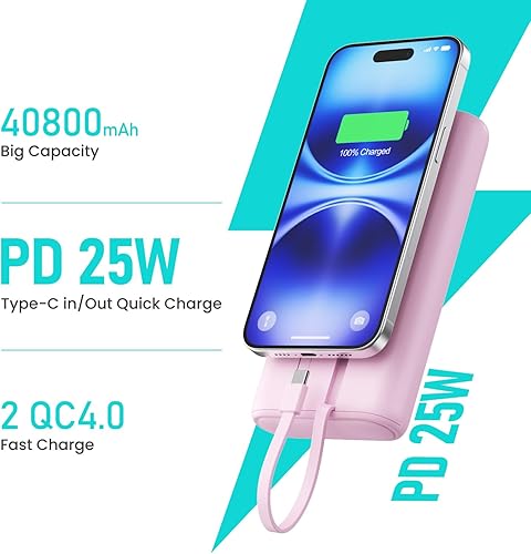 Miniatura 9 de Cargador portátil de 26800 mAh, batería externa para teléfono celular de alta capacidad, 2 salidas USB, carga de alta velocidad, compatible con