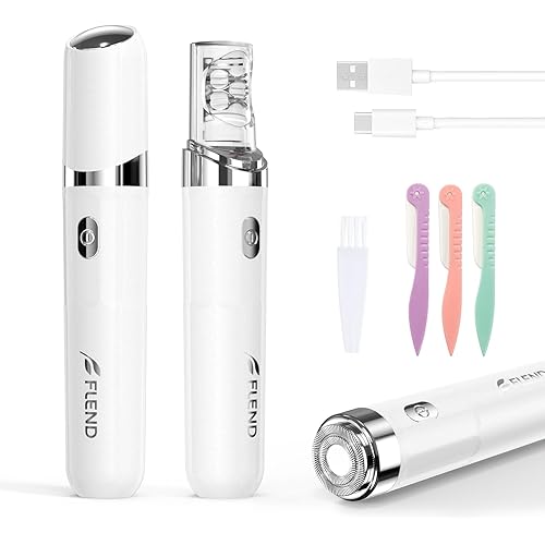 Facial Hair Remover for Women, 2-in-1 Epilator for Women with LED Light USB Rechargeable Portable Electric Epilators Painless Lady Shavers for Face, Lip, Chin, Leg, Arms, Bikini (White)