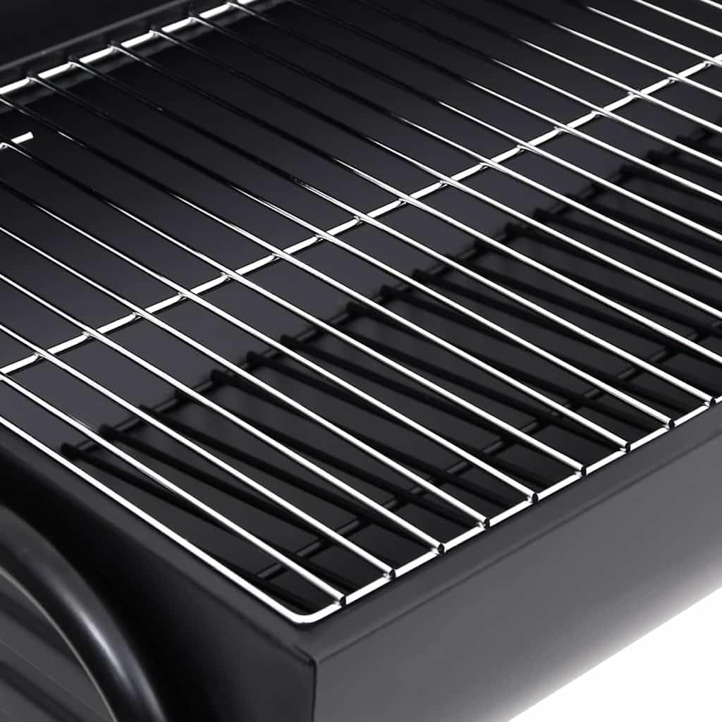 Grill Beczkowy Stalowy Czarny 80x95x90 cm