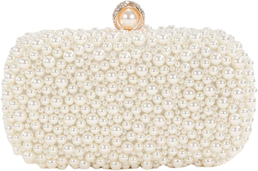 Comeon Pearl Evening Bag for Women, Elegant Handbags Banquet Handbag Formal Party Clutches Purses for Wedding/Prom/Cocktail