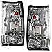Driver and Passenger Taillights Tail Lamps with Chrome Trim Replacement for Nissan Pickup Truck 2655580W00 2655080W00