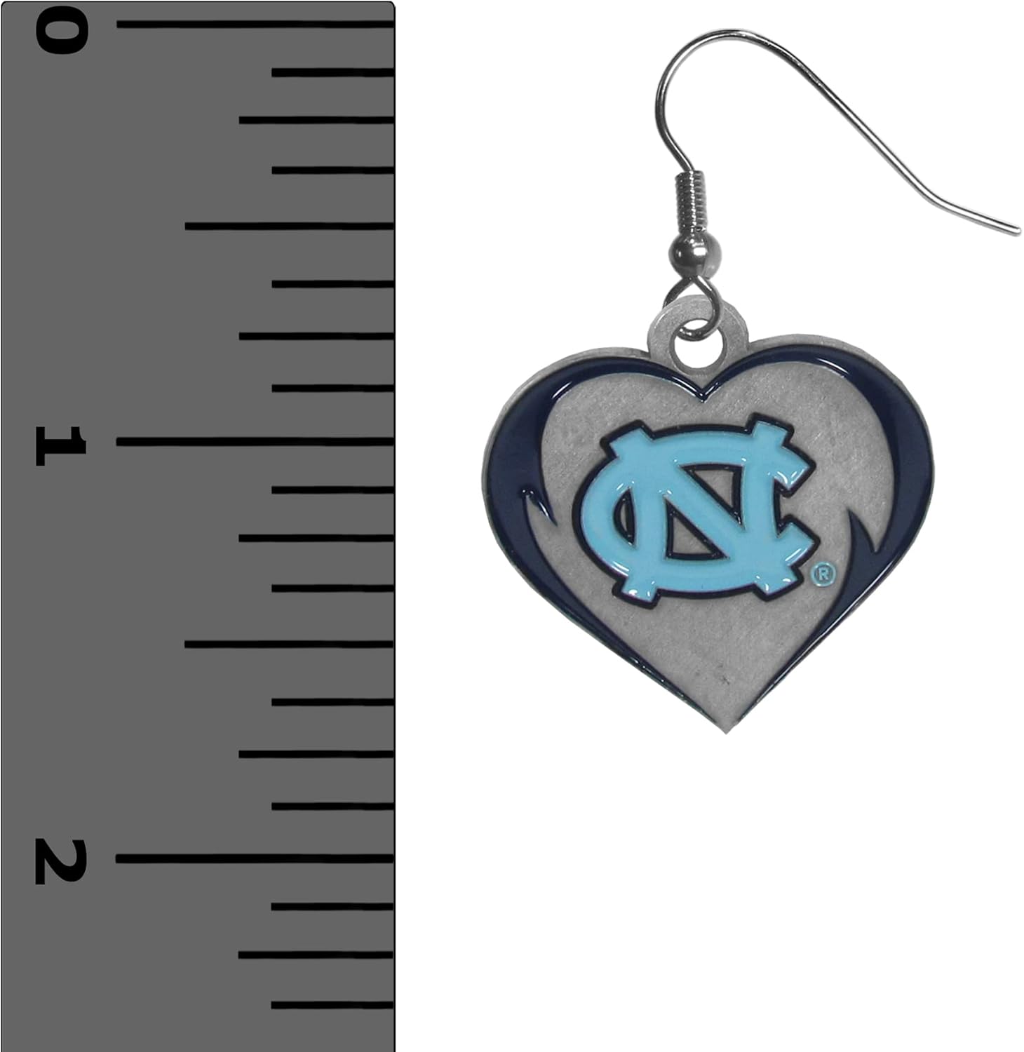 Siskiyou Sports NCAA ノースカロライナ ターヒール ハートダングルイヤリング チームカラー ワンサイズ