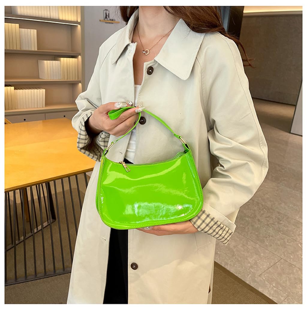 Patent Leather Clutch Purse Shiny Evening Handbags for Women Armpit Shoulder Bag MINI Hobos: Green