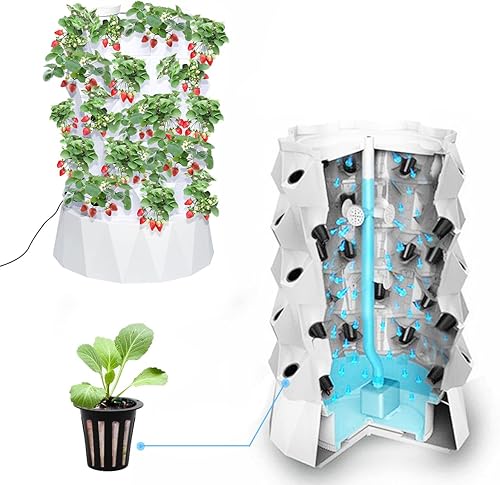 ZXMT Sistema de cultivo de torre hidropónica, equipo de torre aeropónica de cultivo vertical para hierbas, frutas y verduras de interior con