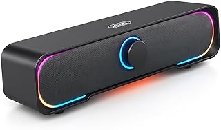 Caixa de som gamer com fio led rgb – soundbar pc usb estéreo som tv so