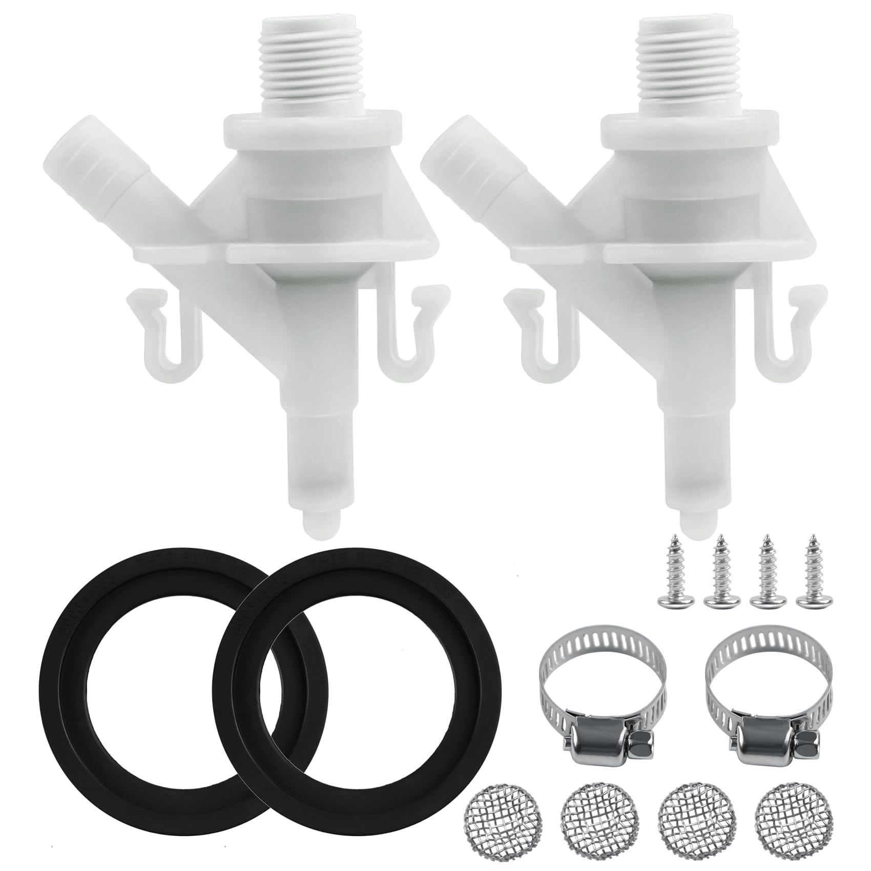 385311641 RV Toilet Water Valve Kit Replacement for Dometic and Sealand 300, 301, 310, 311, 320, 321 Series, With 385311658 Flush Ball Seal for Camper Trailer RV Toilet Repair Parts
