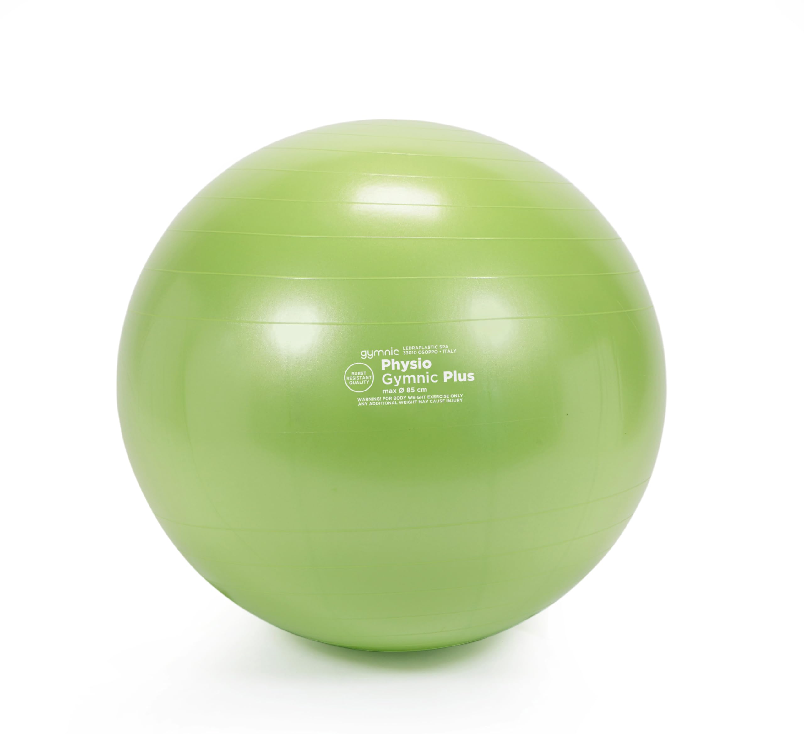 GYMNIC Physio Plus Inflatable Anti-Burst Ball Max Ø 95 cm Green for Physiotherapy and Rehabilitation, Ideal for Balance Exercises, Coordination and Group Activities