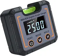 Inkuen Medidor de Ângulo Digital, Transferidor, Inclinômetro, Medidor Chanfrado, Localizador de Ângulo de Nível Digital Magnético com Sulco em V e Nível Horizontal Bolha e Visor de Luz de Fundo VA para Chanel, Serra de Mesa e Serra Esquadria