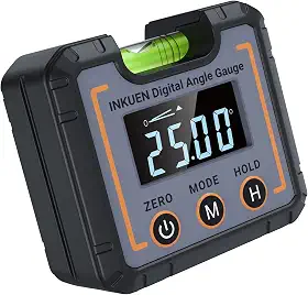 Inkuen Medidor de Ângulo Digital, Transferidor, Inclinômetro, Medidor Chanfrado, Localizador de Ângulo de Nível Digital Magnético com Sulco em V e Nível Horizontal Bolha e Visor de Luz de Fundo VA para Chanel, Serra de Mesa e Serra Esquadria