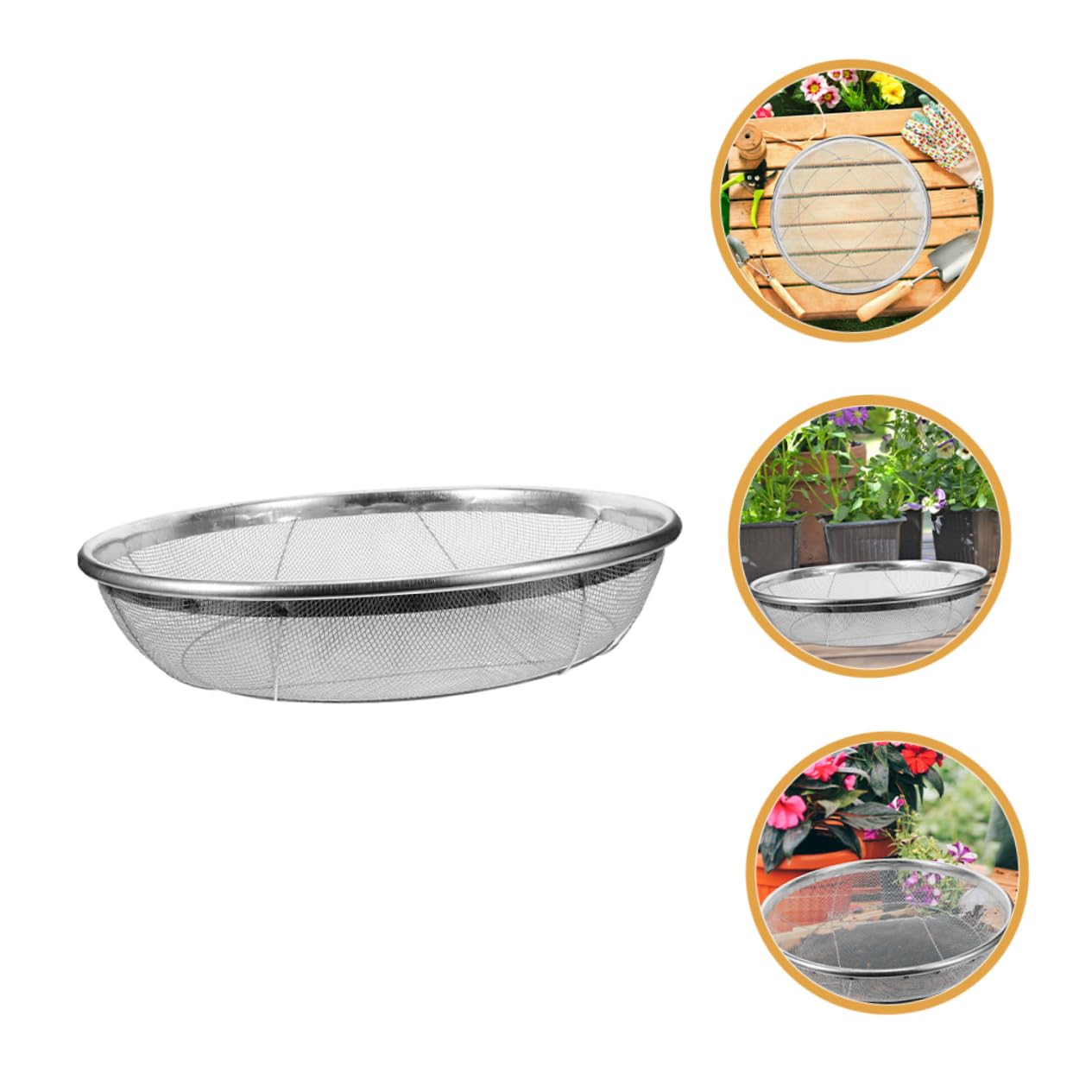 Setaccio da Giardino per Terra e Pietre in Acciaio Inox 6mm