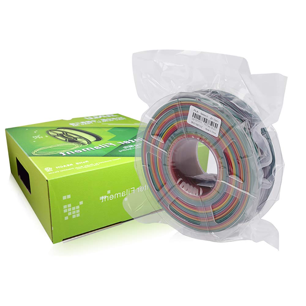 Rainbow Pla Filament 1.75mm Gradiente 3d Impresora Rainbow Filament Color Mezclado Filamento FDM Una Bandeja De Impresión Multicolor PLA1 Kilogramo Carrete Material De Impresión Filamento Filamento Co