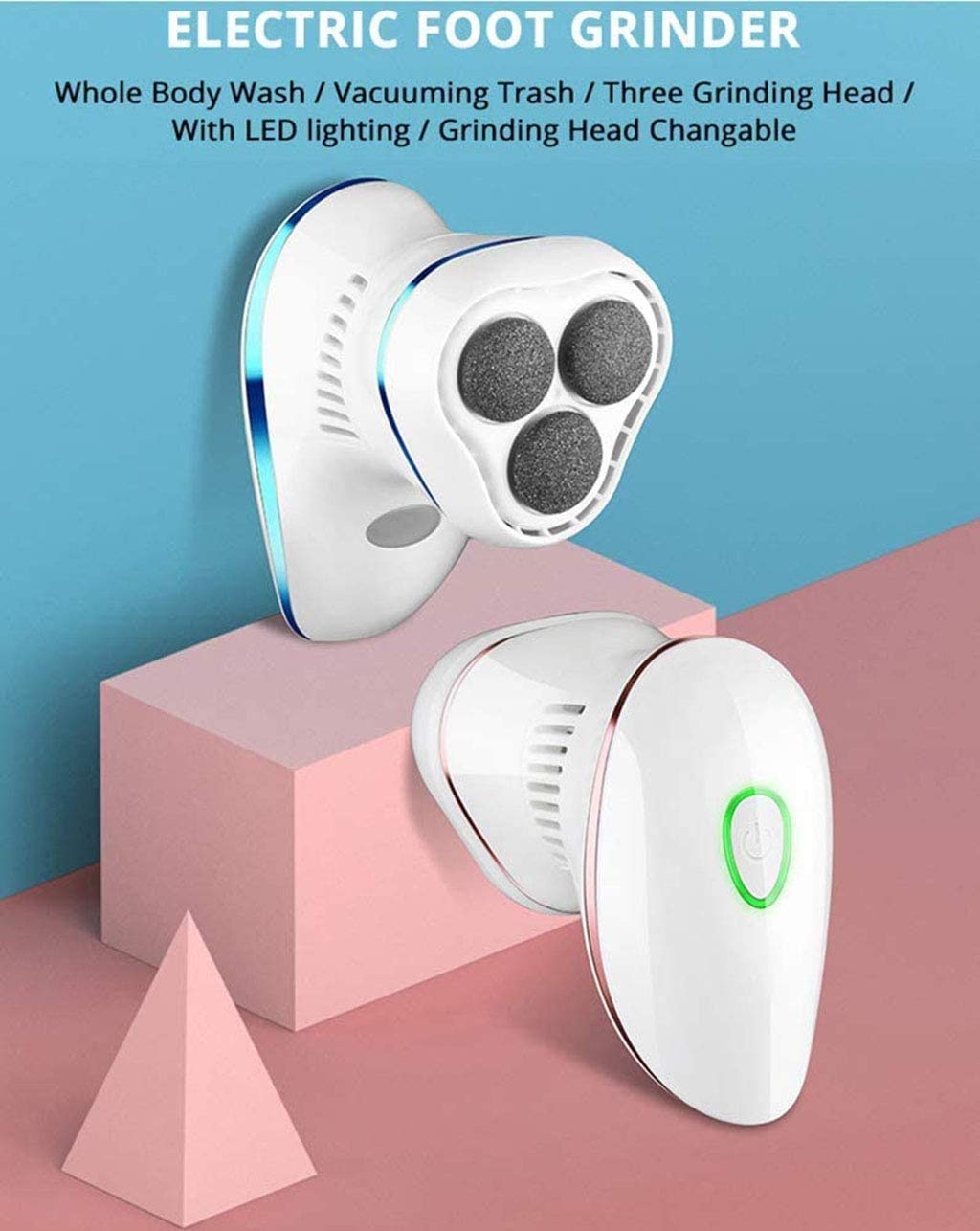 Kit Elettrico di rimozione del callo del Piede, Lima Elettronica USB, Kit di Strumenti per Pedicure Cura dei Piedi per Pelle secca e screpolata, Doppia velocità