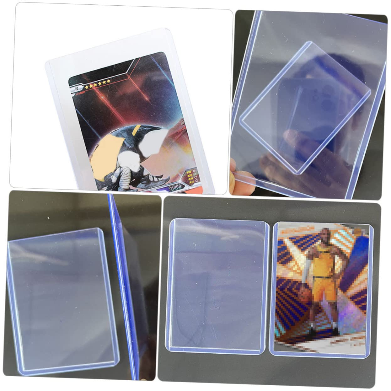 Bustine Protettive 100 Pezzi per Carte da Gioco in Pvc Trasparente Riutilizzabili Design Apertura Superiore per Giochi da Tavolo e Collezioni