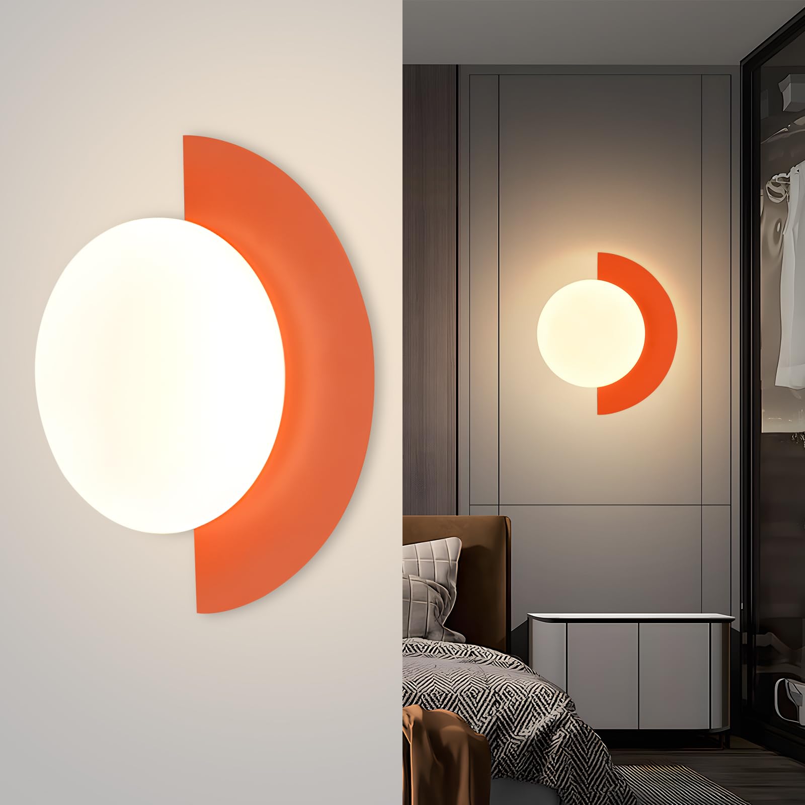 YATAI LED Wall Light Fixtures,Modern Round Wall Lamp Nordic LED Wall Light Wall Sconces Minimalism Indoor Lighting Home Decor For Living Room Bedroom,and Halls,15W