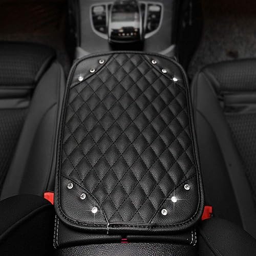 Miniatura 5 de Almohadilla para consola central de automóvil, de cuero para decoración de consola central (reposabrazos brillante)