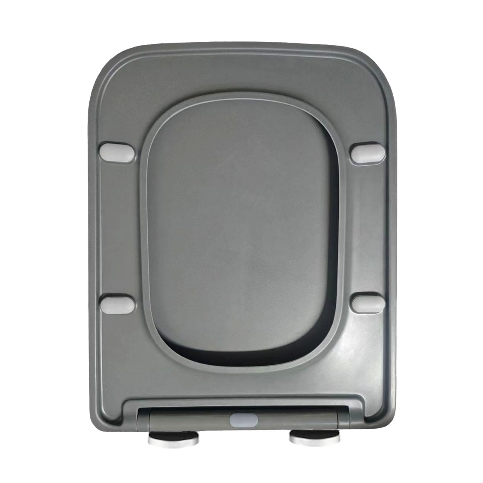 Giural Grey ,Toilet Seats, Square Toilet Seat Soft Close, Loo Seat With Quick Release Hings Top Fixing, Easy To Clean Bathroom Lid, Rectangular