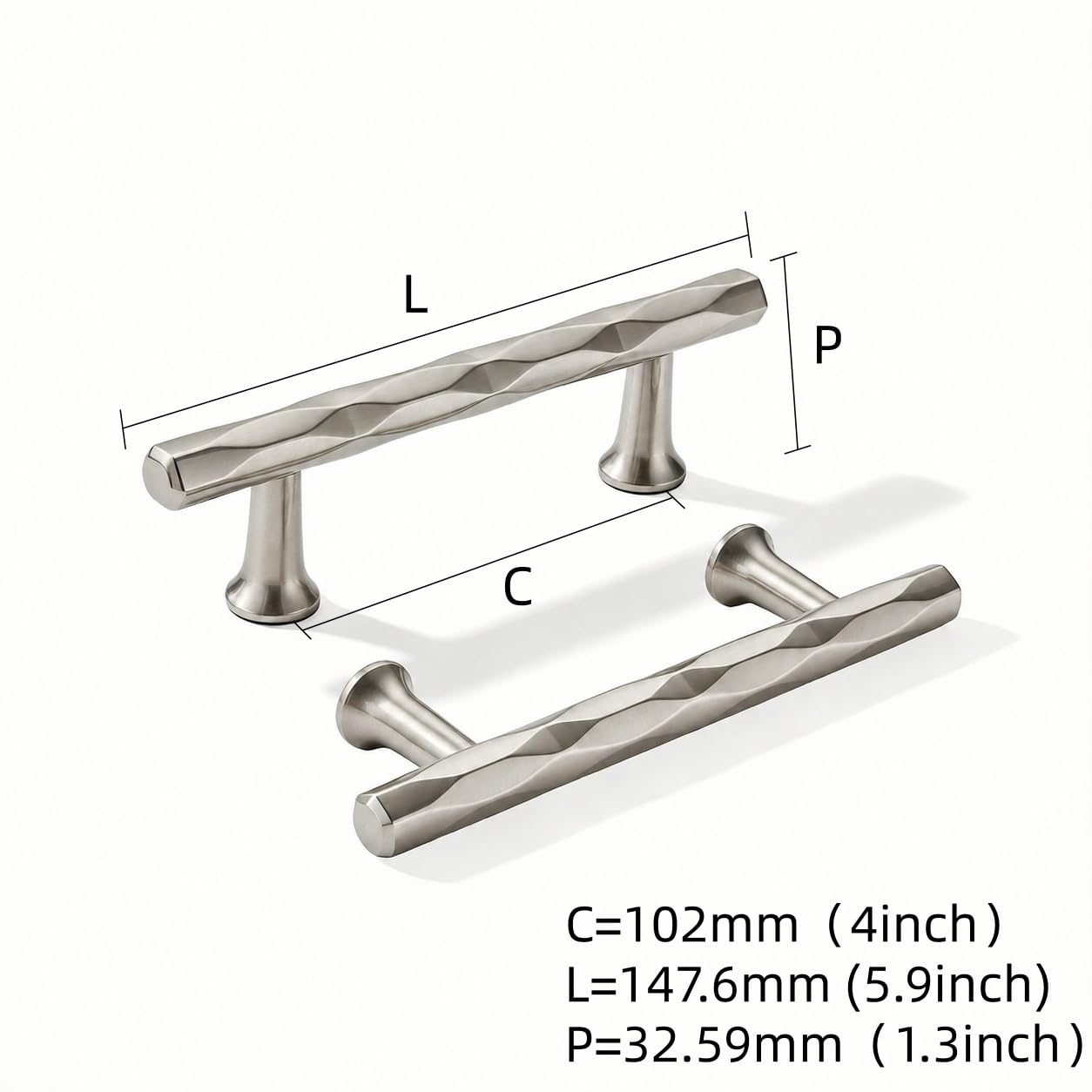KHTUMEWARE-80452 Brushed Nickel Cabinet Pulls CTC 3 in (76 mm) 5-Pack in Brushed Nickel — KHTUMEWARE
