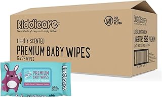 Kiddicare Baby Wet Wipes – Fragrance-Free & Alcohol-Free | Extra Soft Cleansing for Newborn & Sensitive Skin | 864 Wipes (12 × 72 Packs)