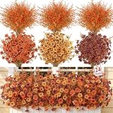 SHareconn 24Pcs Artificial Fall Flowers UV Resistant Fake Mums for Outdoors