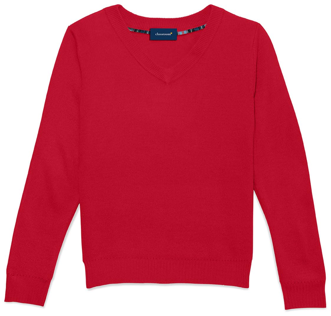Classroom School Uniforms Big Kid Long Sleeve V-Neck Sweater 56702
