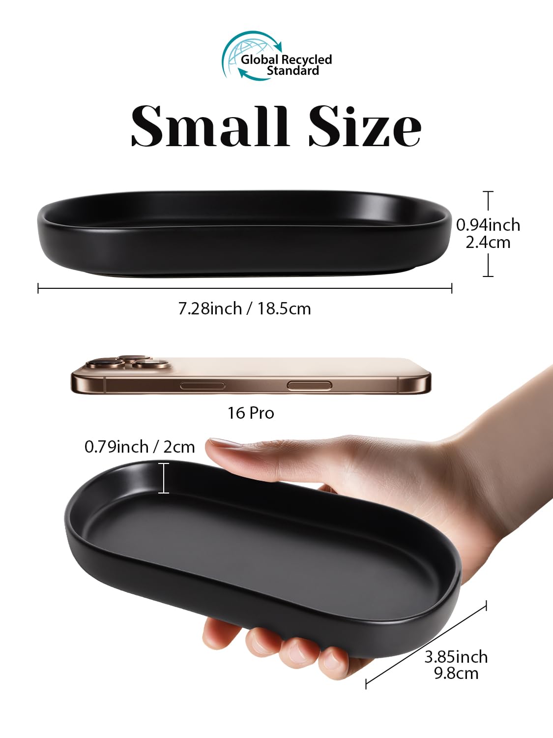 Juego de 2 bandejas de cerámica para tocador, organizador de encimera para perfume, joyas, jabón, almacenamiento decorativo para baño, tocador, tanque de inodoro