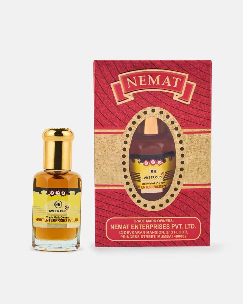 96 Nemat Amber Oud Perfume Oil, Traditional Indian Attar, Alcohol-Free Roll-On, Unisex, 10ml-image-7
