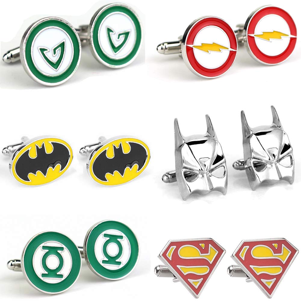 Marvel & DC Cufflink Set with Gift Box | 30 Styles to Choose from - Comics Merchandise Collectibles, Superhero Cuff Links Cuffs Links Mens Cufflinks for Men