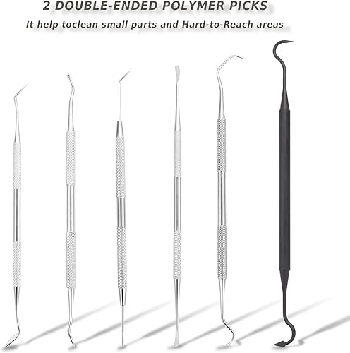 Miniatura 2 de Juego de cepillos de limpieza de pistola Juego de púas de latón cobre acero nylon acero inoxidable Ploymer Pick Set cepillos de cerdas