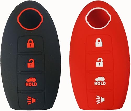 Miniatura 5 de Coolbestda - Funda de silicón para llavero de control remotoKeyless Entry de Nissan Maxima, Altima, Gt-r, Sentra y Murano con 4 botones, Negro
