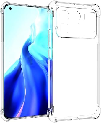 حالة USTIYA لـ Mi 11 Ultra Clear TPU Four Corners غطاء واقي شفاف ناعم
