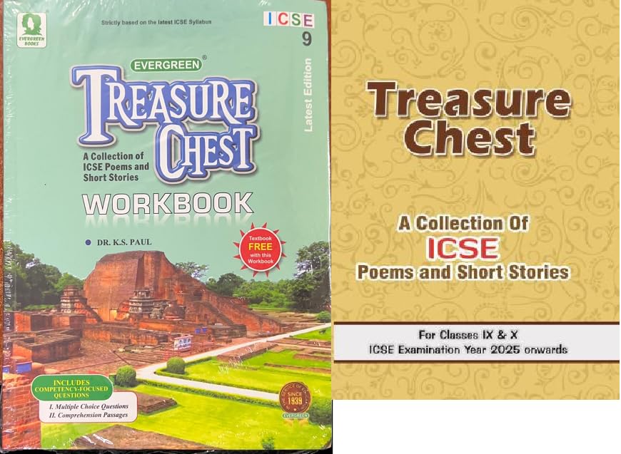 Image of Evergreen Treasure Chest ICSE Workbook and Textbook FREE ,Class 9 , Poems and Short Stories Collection, 2025 Edition