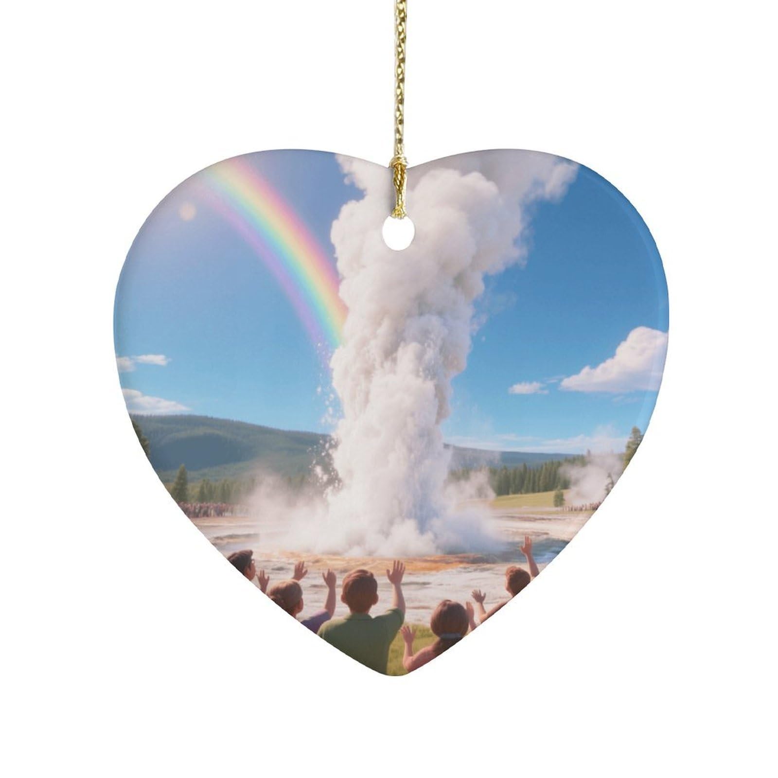 Fekiloot Style Geyser Eruptions Ceramic Ornament Home Decor Keepsake