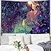 DBLLF Fantacy Forest Mushroom Theme Background Tapestry Trippy Mushroom Tapestry Cartoon Dreamy Butterfly Glowing Forest Colorful Digital Drawing for Home Decor 80X60 Inches DBZY1135