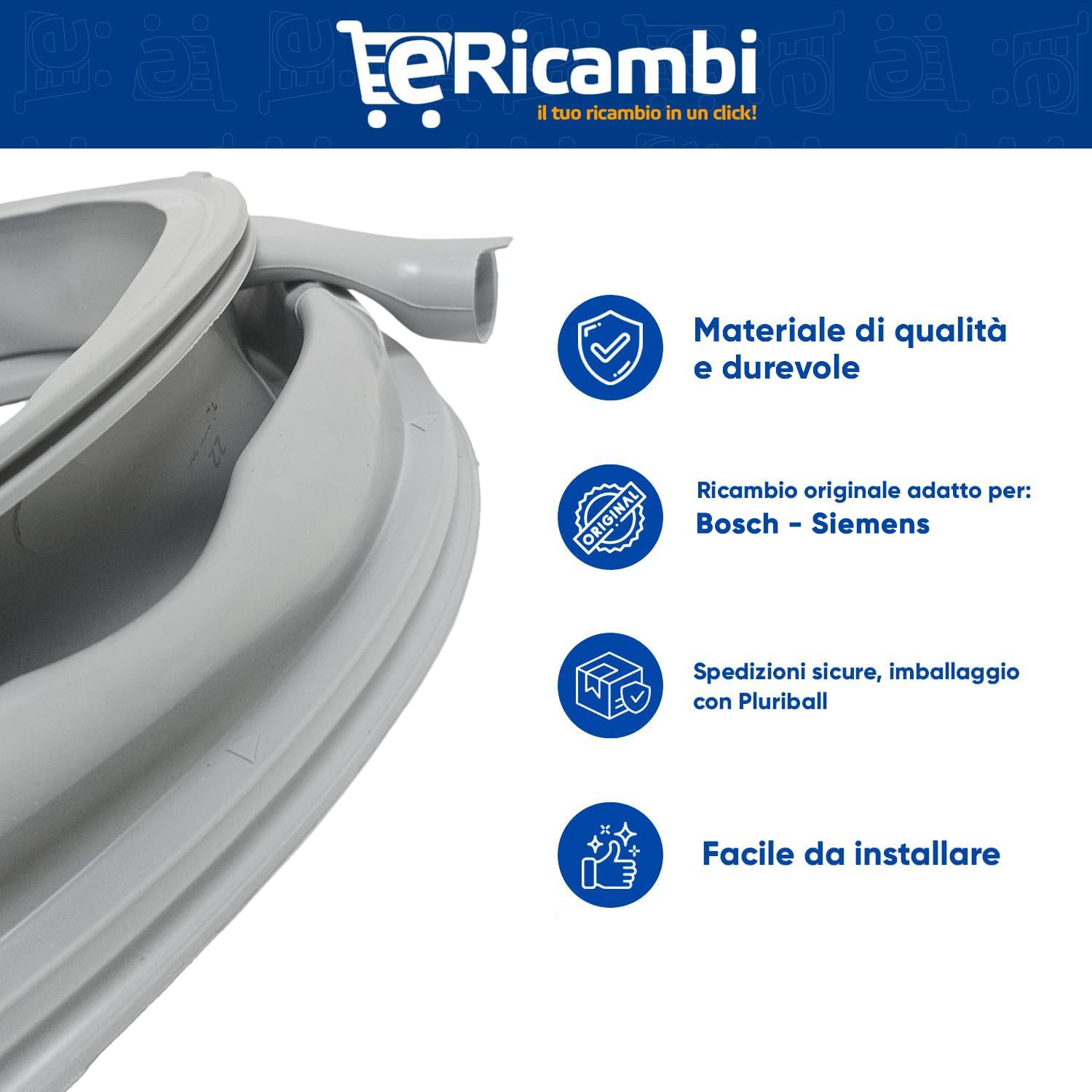 Guarnizione Soffietto in Gomma per Oblò Lavatrice